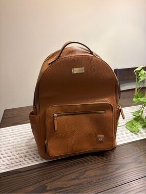 YoungLA Cognac Brown Textured Leather Backpack